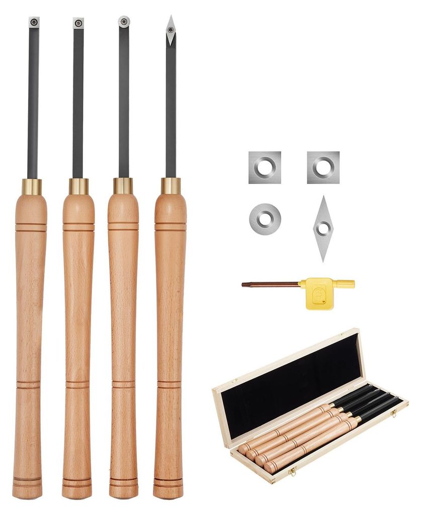 VEVOR set di utensili per la tornitura del legno, 4 pezzi, Immagine del prodotto 
