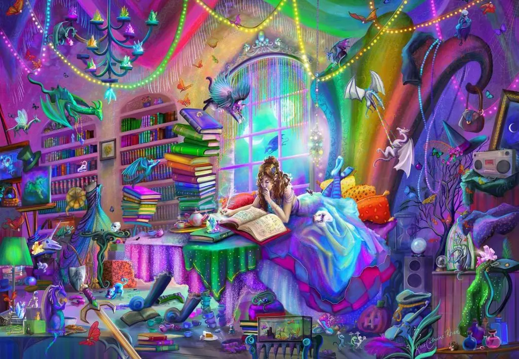 Puzzle 1000 pièces fantastique Rainbow Magic Study adulte