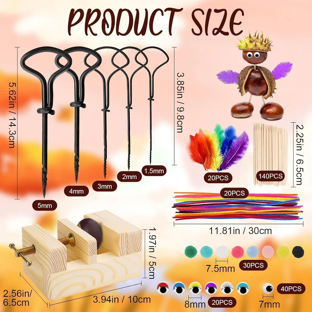Perceuse à châtaignes manuelle avec accessoires de bricolage DIY - 2