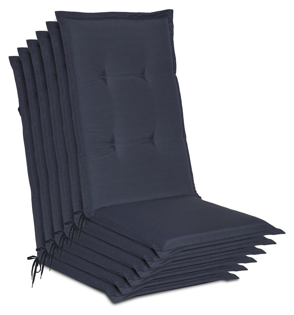 Beautissu 6er Set Gartenstuhlauflage Loft HL Dunkelblau, Produktbild 