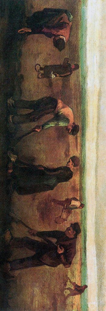 Vincent Van Gogh Kunstdruck Bild - Bauern Beim Kartoffelsetzen, 1884 (30 x 91 cm)
