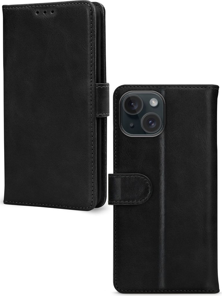 Mobilize Premium Gelly Wallet iPhone 15 Hülle Klapphülle Geldbörse - Schwarz