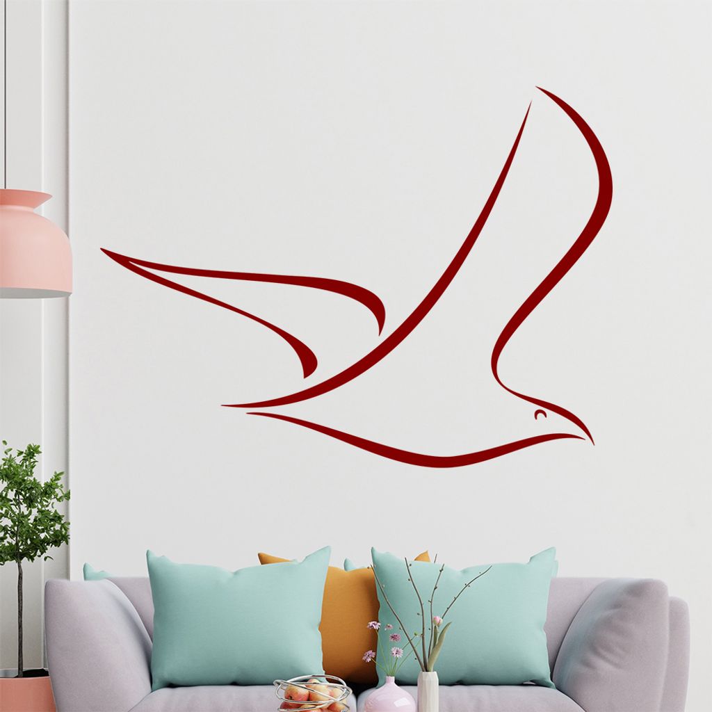 Vogel Linien Wandtattoo in 6 Größen - Wandaufkleber Wall Sticker - Dekoration, Küche, Wohnzimmer, Schlafzimmer, Badezimmer