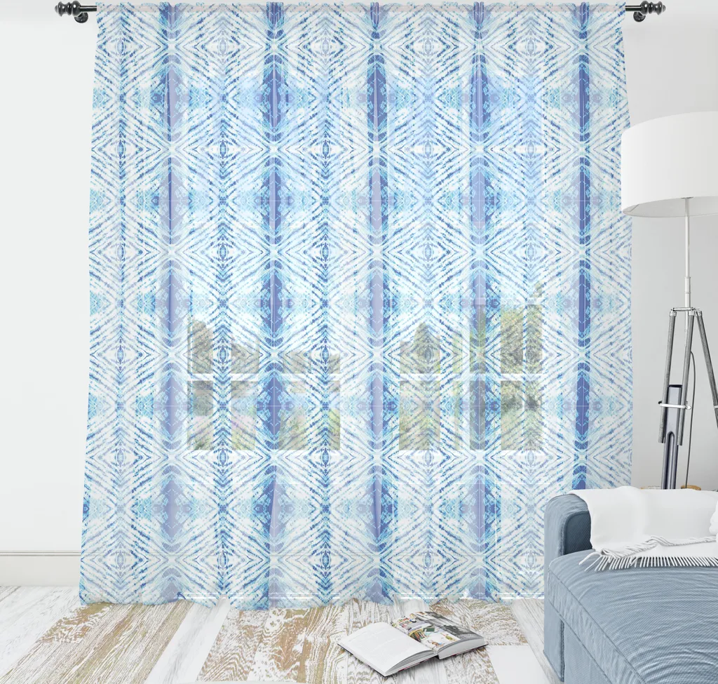 Tapisserie psychédélique ABAKUHAUS en satin bleu roi 274 x 274 cm
