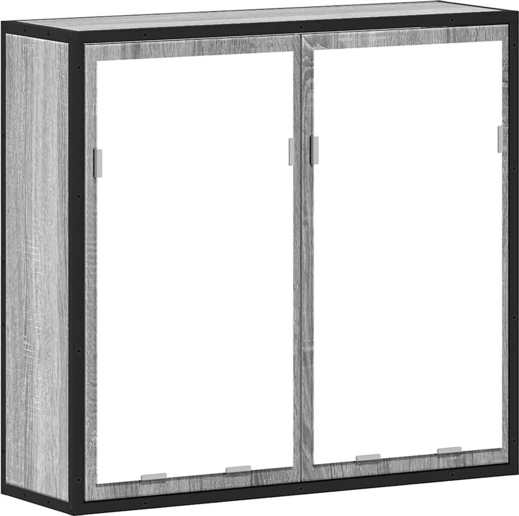 vidaXL Bad-Spiegelschrank Grau Sonoma 65x20x60 cm Holzwerkstoff