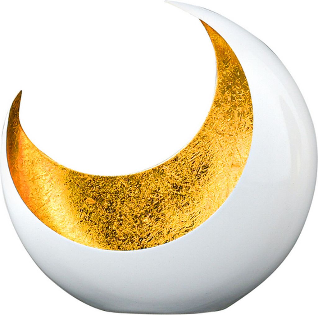 Marrakesch Boho Deko aesthetic Teelichthalter aus Metall 20 cm groß | Windlicht Moon Weiß Gold als Garten Wohnzimmer Tisch Deko | Moderne Deko Wi...