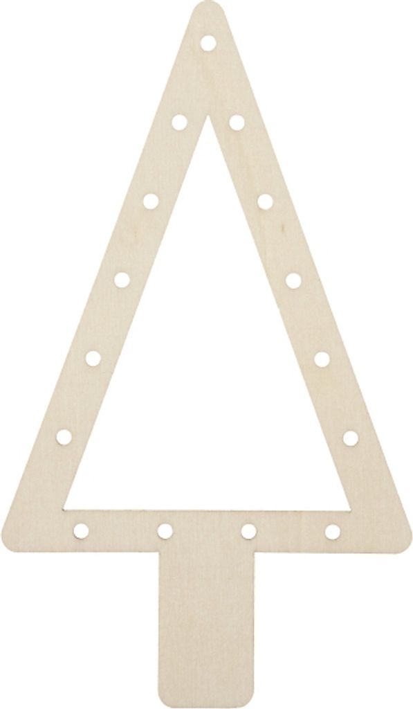 Fadenflechtmotiv Holzanhänger Tannenbaum aus 1 mm Sperrholz, 6er Set