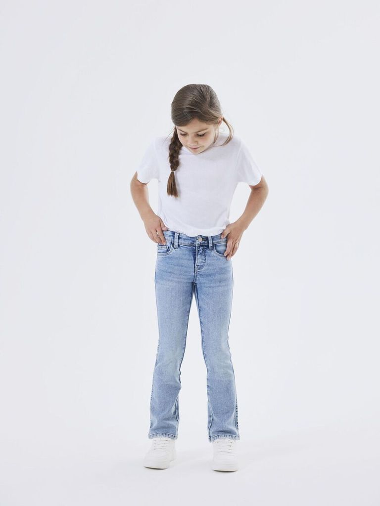 name it - NKFPOLLY SKINNY BOOT JEANS 1142-AU NOOS - Light Blue Denim 140