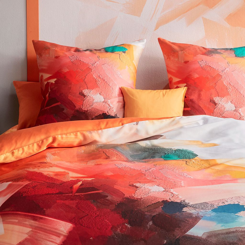 Traumschlaf Mako-Satin Bettwäsche Bed Art S Verdal multicolor 135x200 cm + 80x80 cm