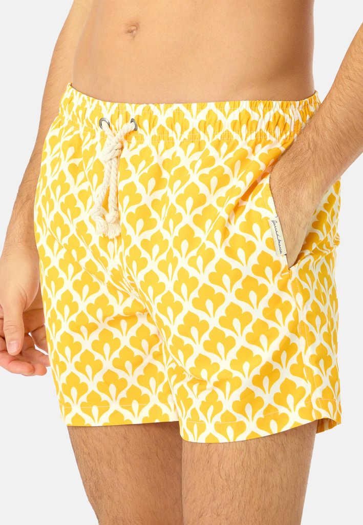 Gassa d'Amante Badeshorts Sanremo mit verstellbarem Dehnbund und Kordelzug Gelb S