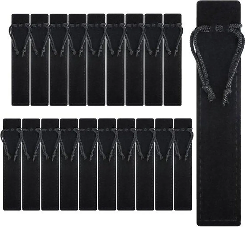 Trousse Fluwele noire avec cordon de serrage pour stylos et crayons