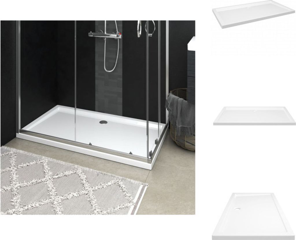 vidaXL Duschtasse ABS Rechteckig Weiß 70x120 cm - Duschwannen