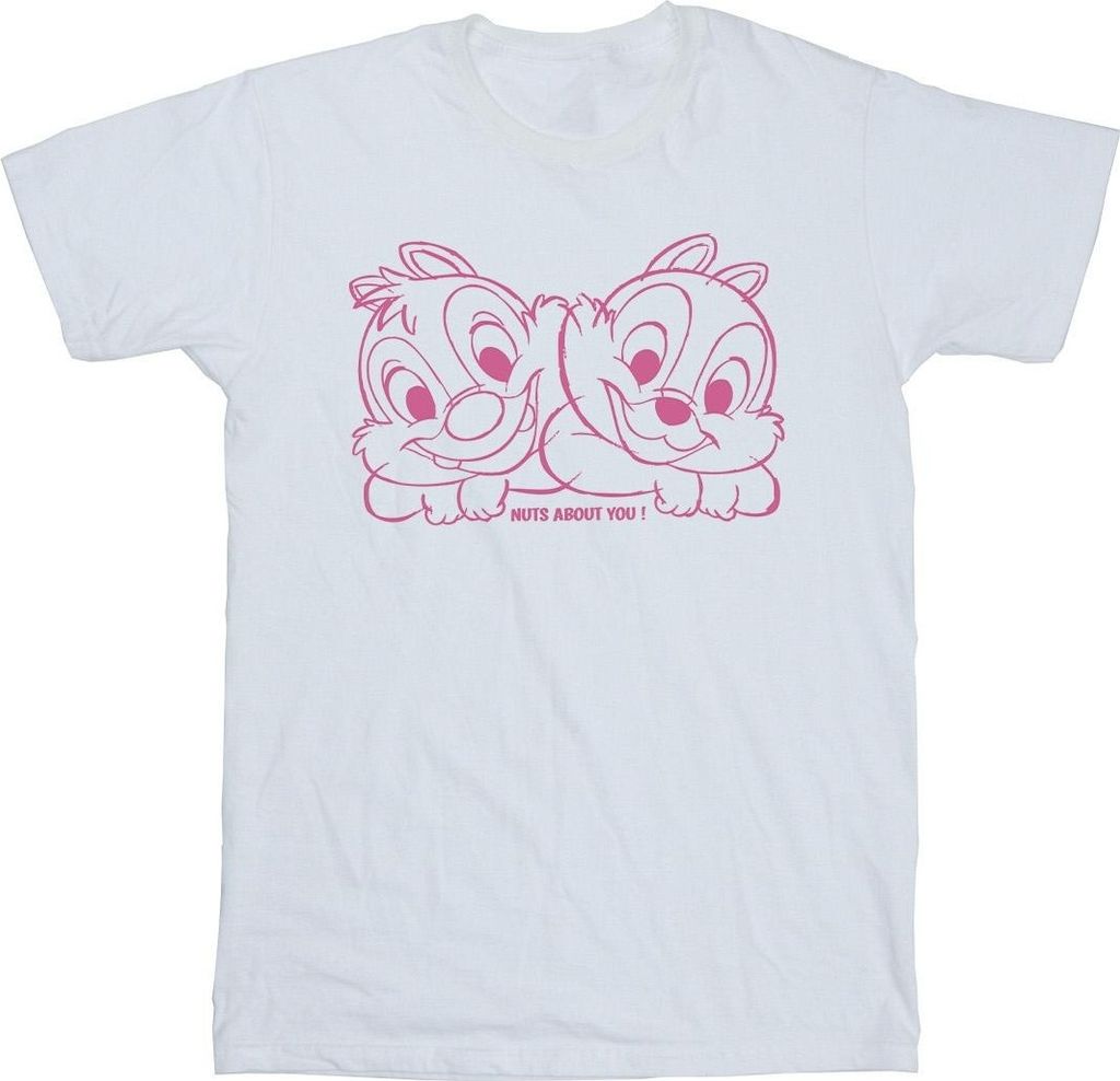 Disney - "Chip 'n' Dale Nuts About You" T-Shirt für Herren BI20665 (S) (Weiß)