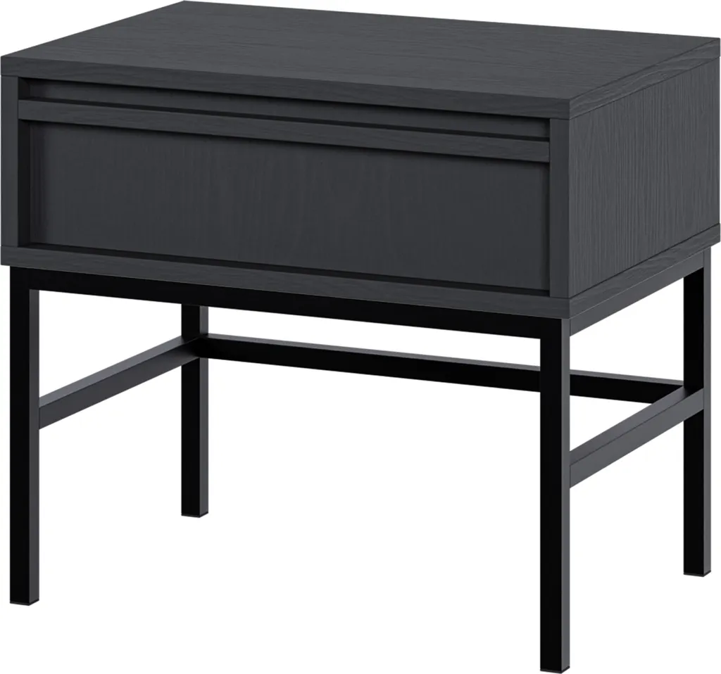 Table de nuit 50 cm Selsey Evo noire pour chambre moderne et loft