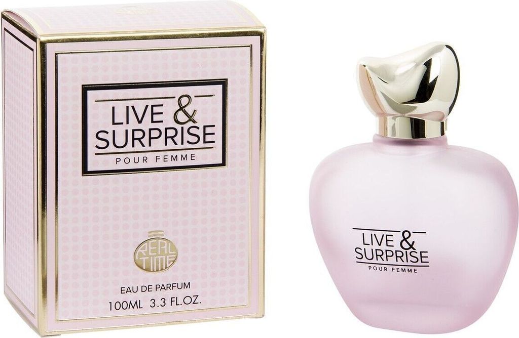 RT Eau de Parfum LIVE & SURPRISE - Damen Parfüm - blumige & frische Noten, - 100ml - Duftzwilling / Dupe