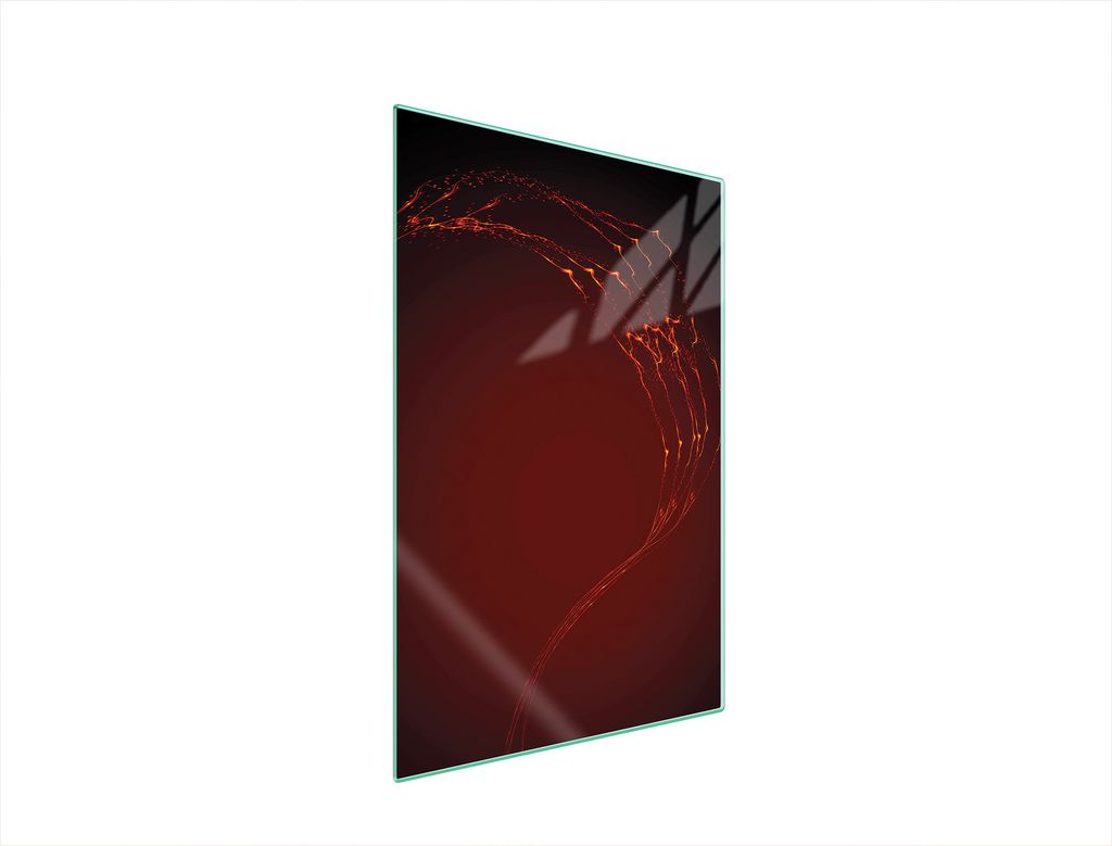 Herdabdeckplatte 35x52 Glaskeramikfeld Abdeckung Spritzschutz Glasplatte Deko Schneidebrett Muster Rot