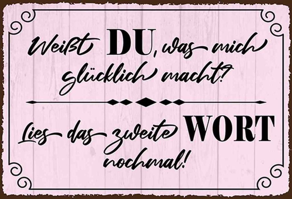 vianmo Holzschild 20x30 cm weißt DU was mich glücklich