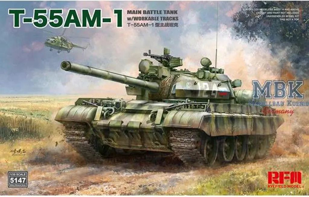 Char T-55 AM-1 RFM5147 Idéal pour Diorama Militaire et Modélisme Expert