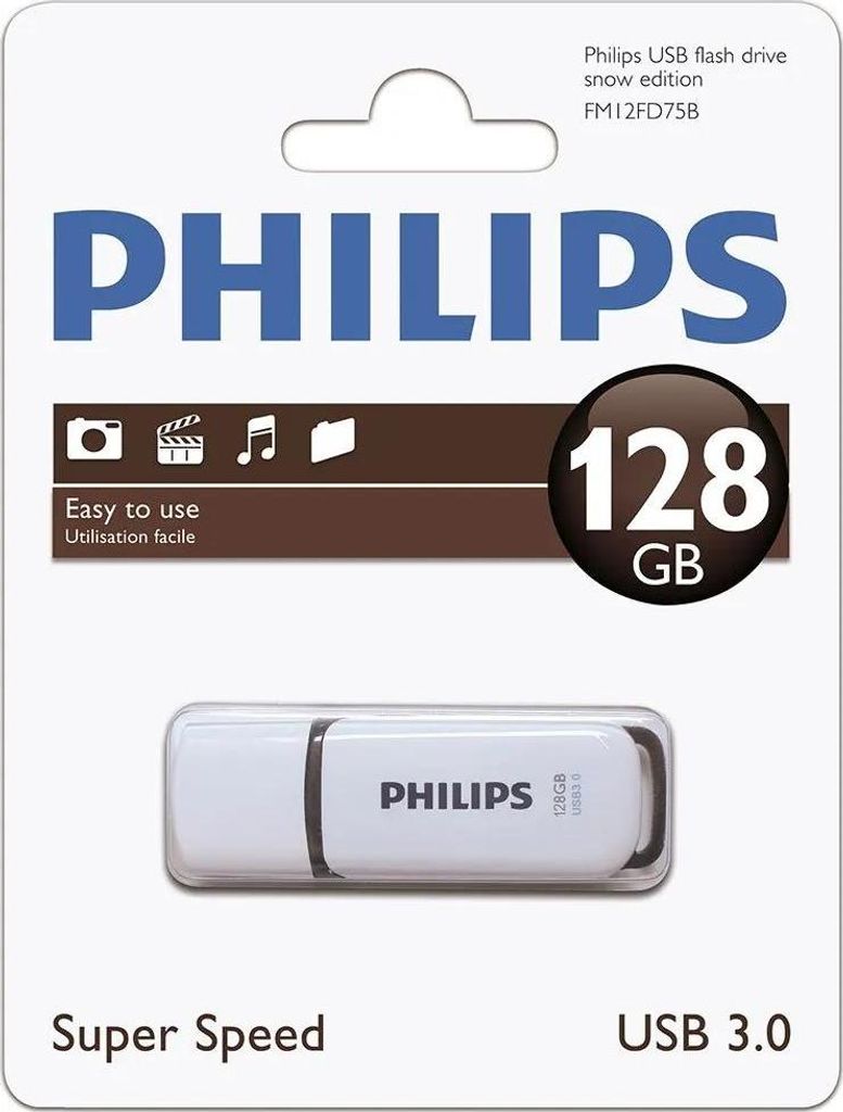 Philips Chiavetta USB Snow 3.0 128 GB Bianco e arancione Immagine del prodotto 