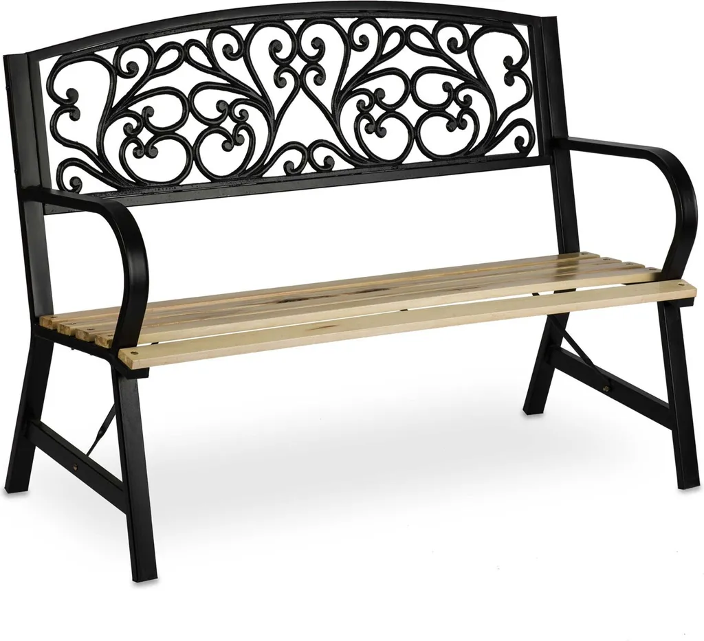 Banc de jardin Ivy avec dossier ergonomique 122 cm - Structure renforcée - 2