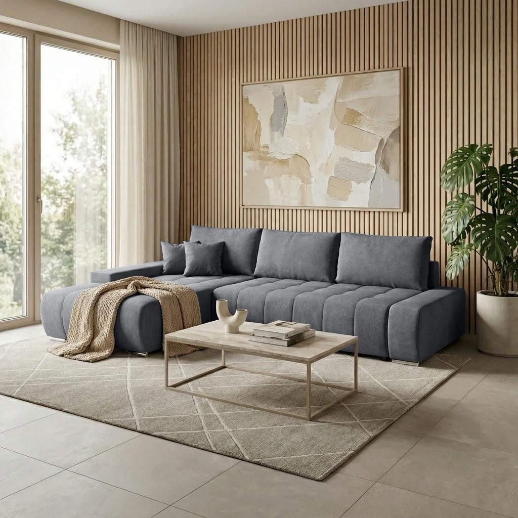 Beautysofa DRACO L Ecksofa mit Schlaffunktion & Bettkasten Produktbild 