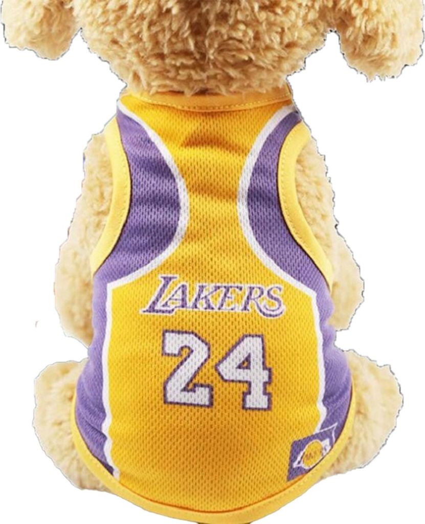 Hunde-WM-T-Shirt, lebendiges, süßes Netz, weiche, atmungsaktive Sommerweste für Hunde, Welpen, Lila und Gelb, 24 Lakers XL