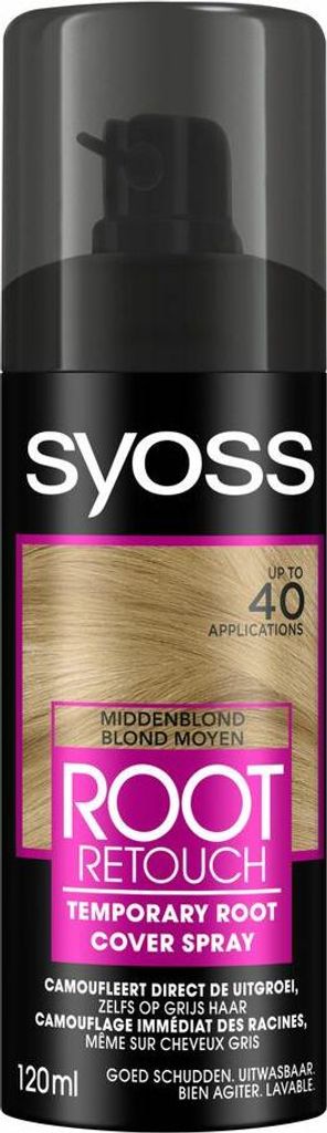 SYOSS - Ansatzspray Mittelblond - Ansatzspray - Farbschutz - Sofortige Grauabdeckung - 1 Stück