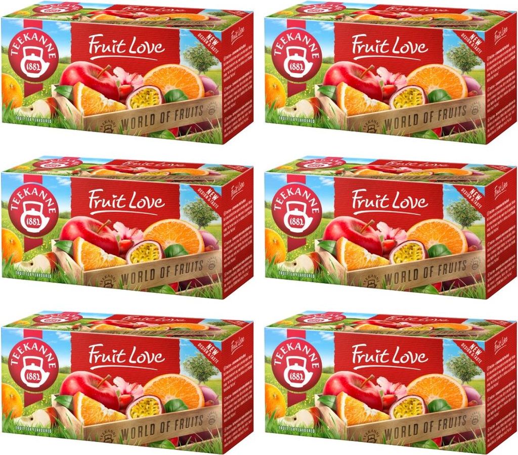 Teekanne Fruit Love Tee 6x 20 Teebeutel - Früchtetee Apfel Produktbild 
