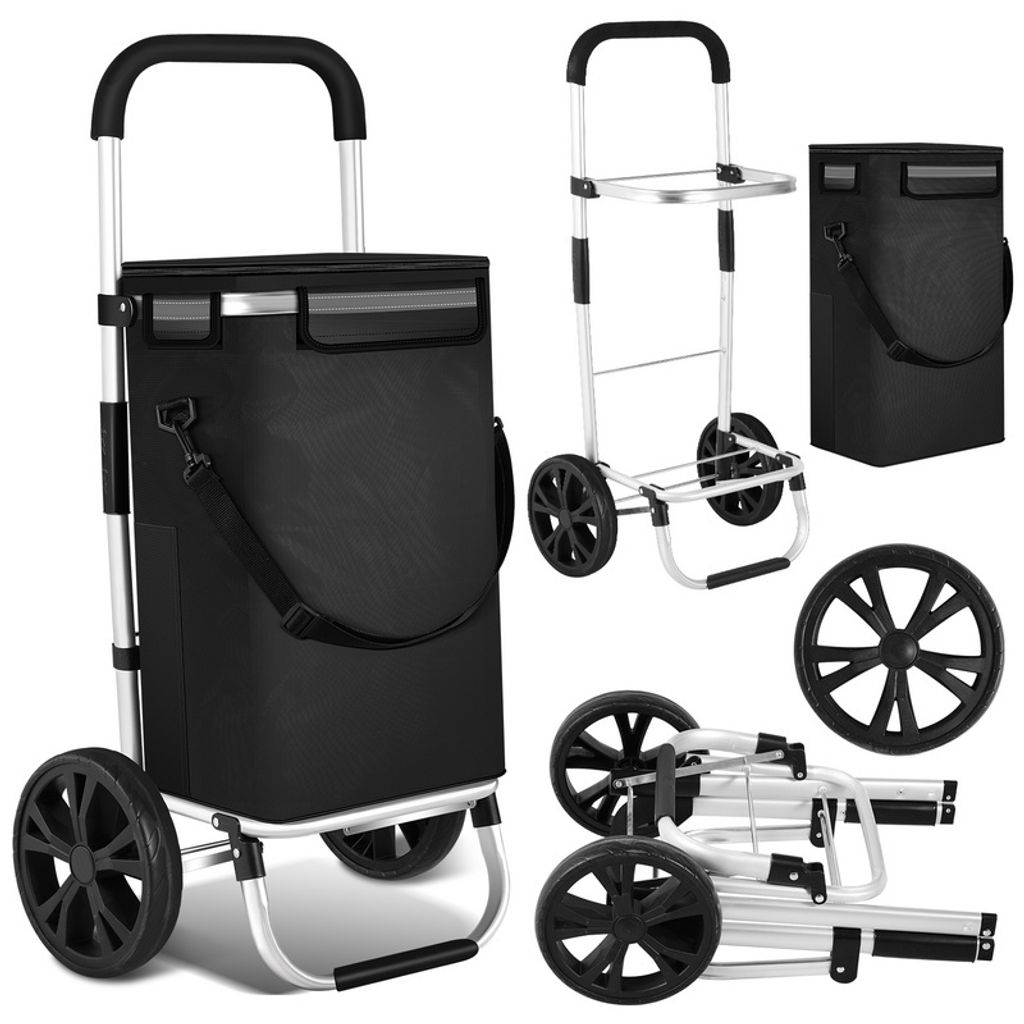 Clanmacy Chariot de courses Chariot de courses pliable avec Image du produit 