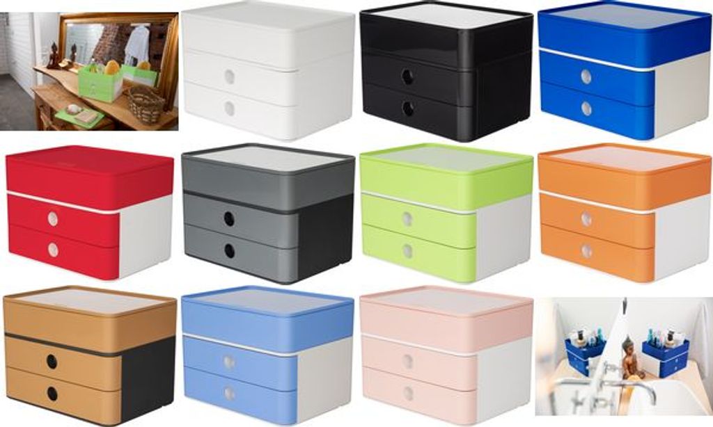 HAN Schubladenbox Smart-Box plus Allison jet black - Kunststoff - Schwarz - 2 Schublade(n) - 260 mm - 19,5 cm - 190 mm