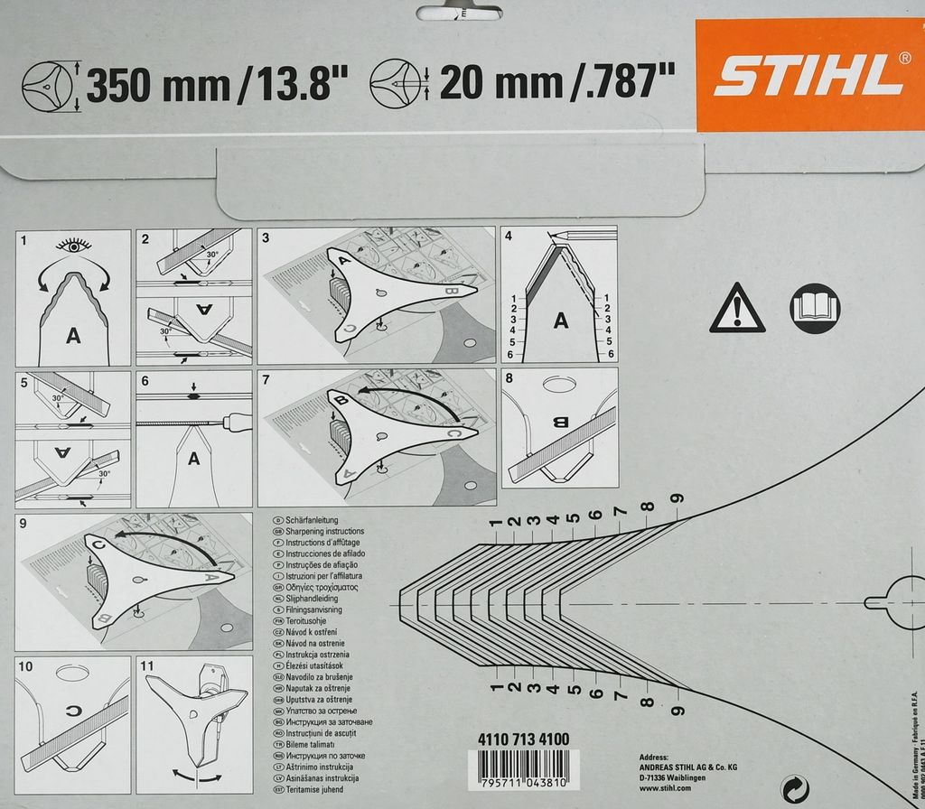 Stihl 41107134100 Dickichtmesser Freischneider 350 mm Produktbild 1