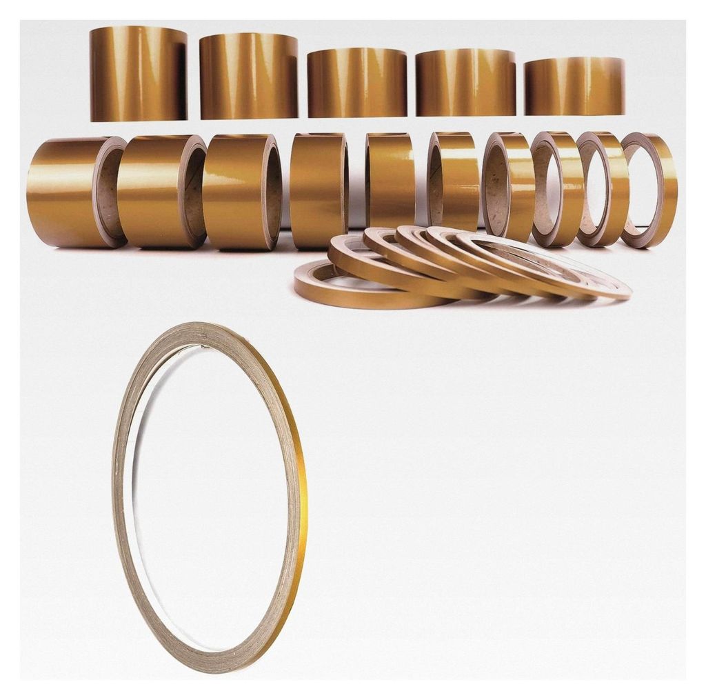 Zierstreifen Metallic Gold Hochglanz Folienstreifen für Seitenschweller und Markierungen (2 mm)