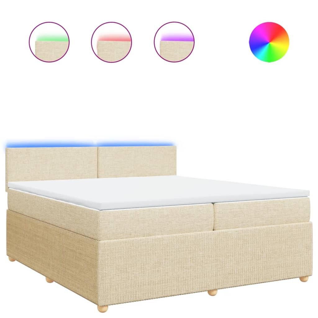 "2026 Aktion"Boxspringbett Modernes/Doppelbett - Polsterbett Erwachsene/r /Kind - mit Matratze Creme 200x200cm Stoff - Klassische Betten NeuMöbel3...