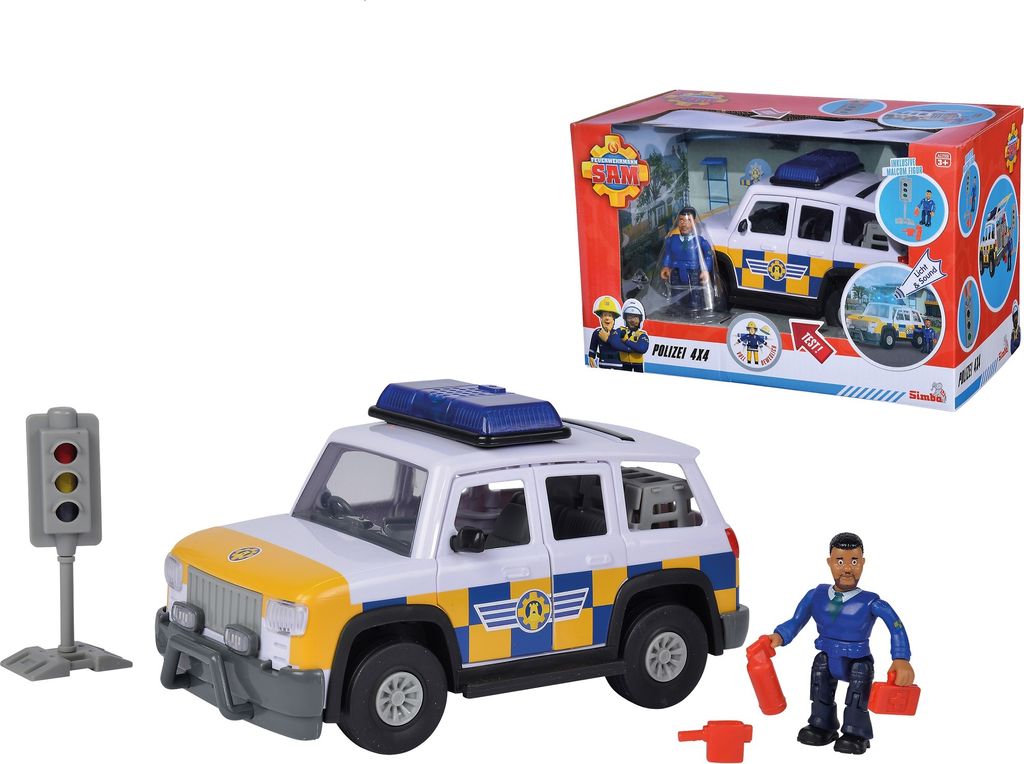 SIMBA Feuerwehrmann Sam Polizei Jeep mit Figur Produktbild 3