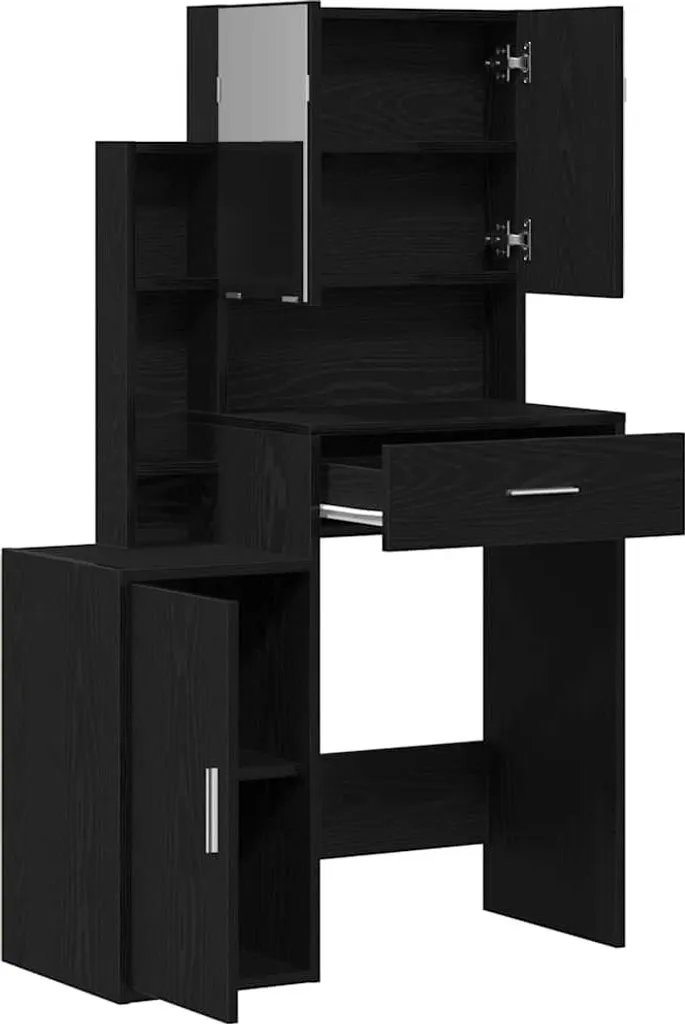 Offerta SYFAX™ Tavolo da Trucco Nero 80cm - Spedizione Veloce - 4