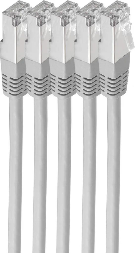 Câble RJ45 Cat6 1m pour Baie de Brassage shiverpeaks S/FTP Gris x5