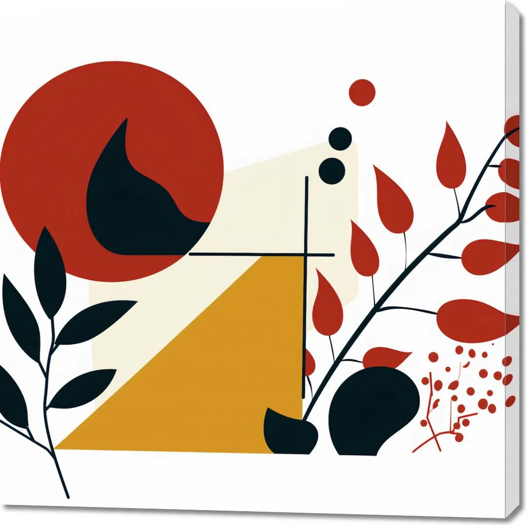 Stampa su Tela 100x100 Fuoco e Flora - Quadro Grande Alta Risoluzione