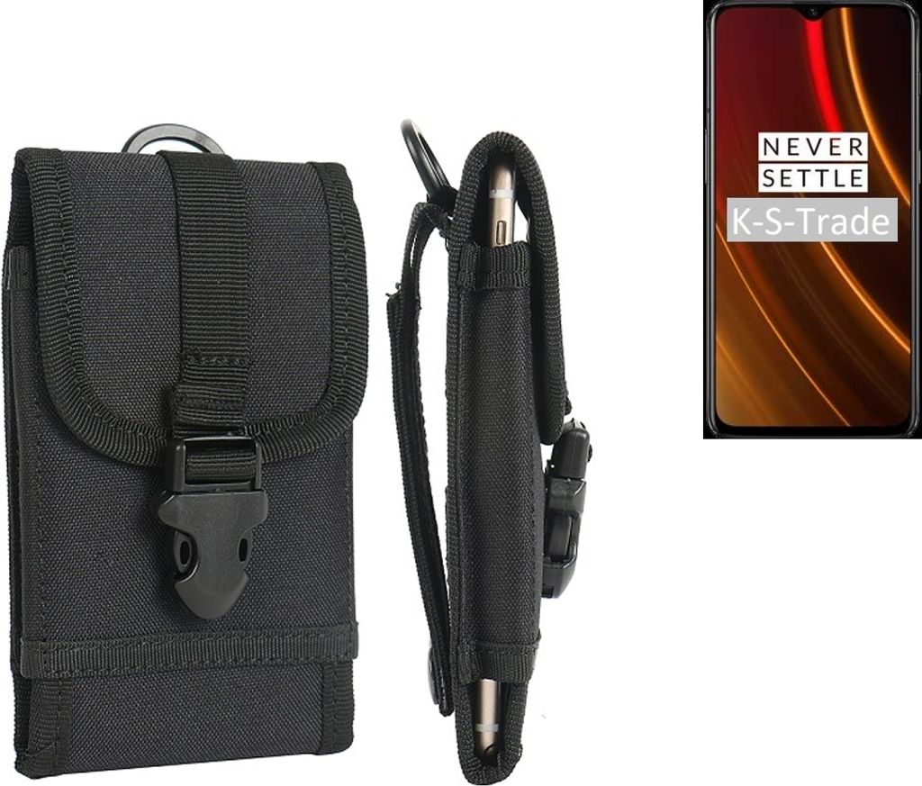 K-S-Trade Holster Handy Hülle kompatibel mit OnePlus 6T McLaren Edition Holster Handytasche Gürtel Tasche Schutz Hülle Robust Outdoor schwarz