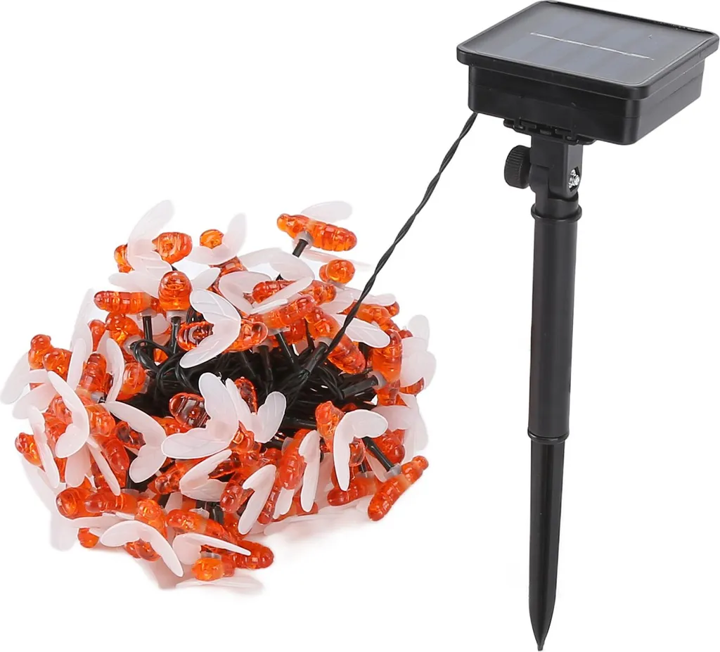 Guirlande Solaire pour Terrasse et Jardin Motif Abeille LED 12 Mètres