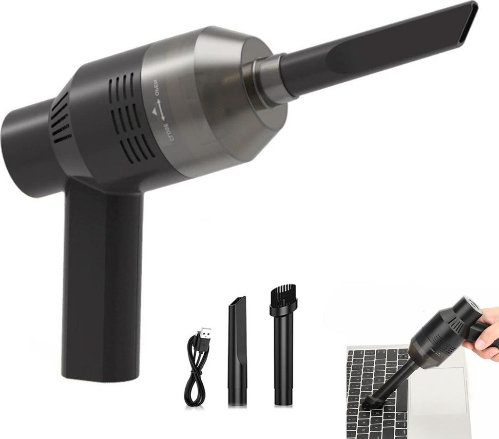 Kabelloser tragbarer Staubsauger, Fensterreiniger, Tastatur-/Desktop-Staubsauger – zur Reinigung von Staub, Schmutz und Ablagerungen von und Autos.