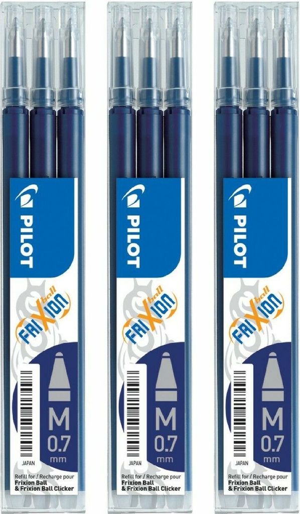 Pilot Frixion Ball Ersatzminen 0.7 schwarzblau - 9er-Set