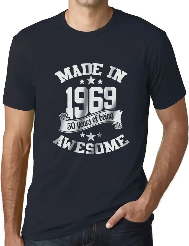 Herren Grafik T-Shirt Hergestellt 1969 – 1969 – Geschenk 55. Geburtstag Jahrestag 55 Jahre Jubiläum 55 Jährige Mann Jahrgang 1969 Kurzarm