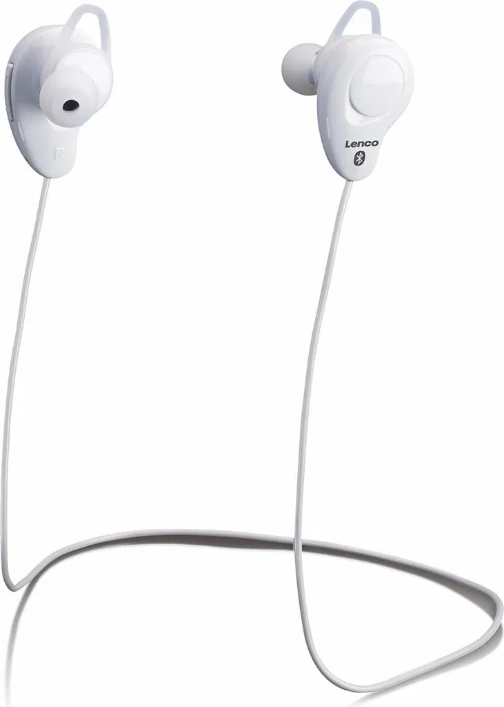 Casque audio sans fil Lenco EPB-015 blanc avec microphone intégré