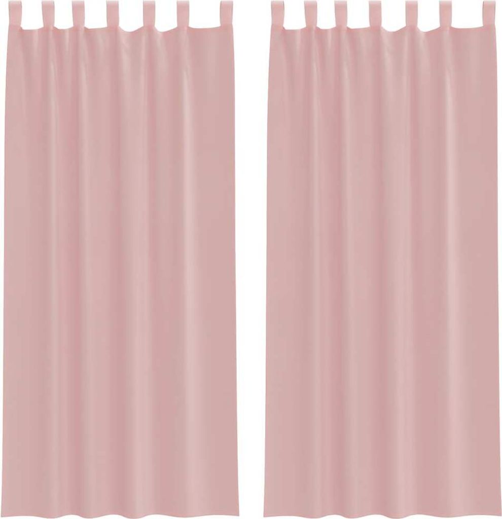 Voile Vorhänge mit Stangentaschen 2 Stk. Rosa