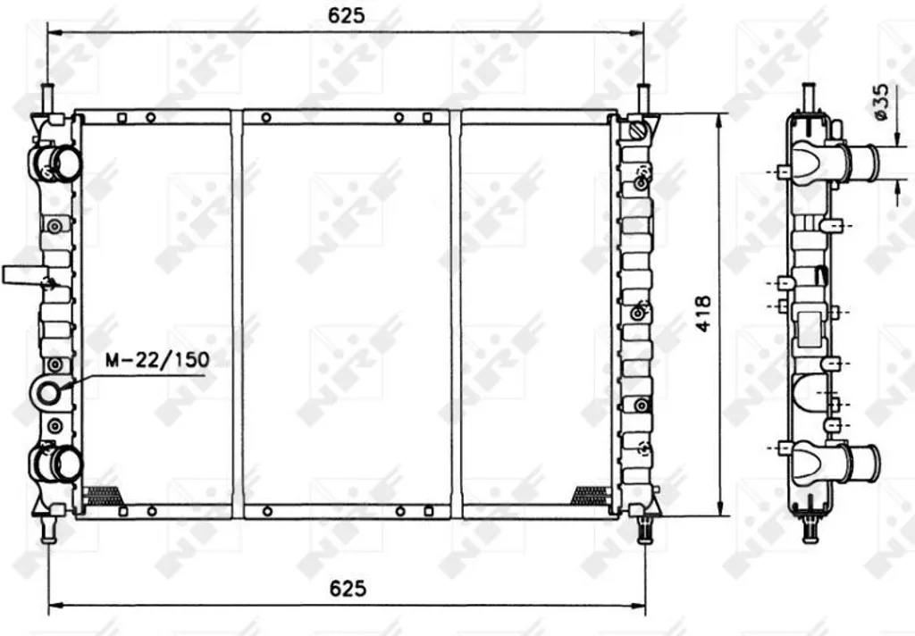 Radiateur NRF 58122 : stop surchauffe moteur Fiat Marea Brava 46462526