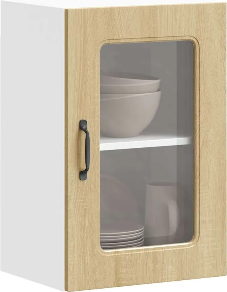Kalmar Armadio a Muro Cucina Vetro e Rovere Sonoma - Novità 2025