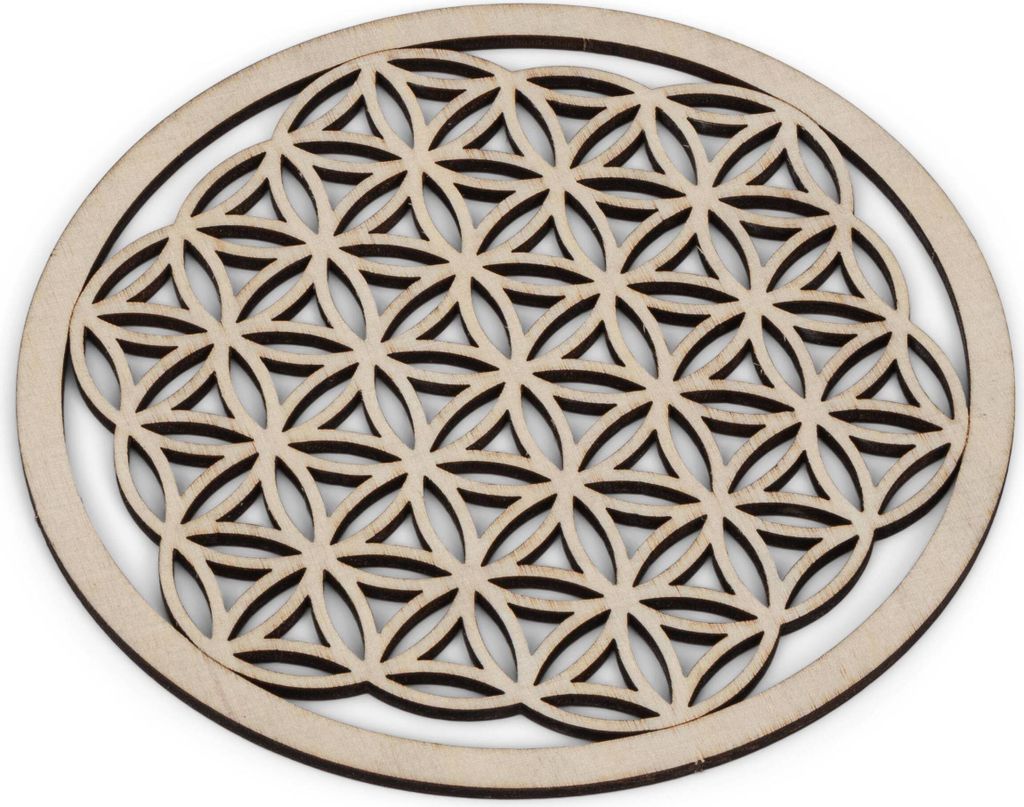 Blume des Lebens Kerzenhalter 3mm 12 cm Birkensperrholz Untersetzer Rund