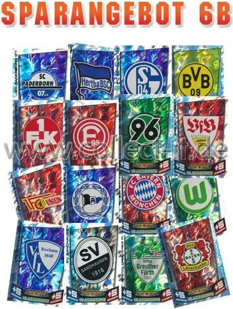 Complétez votre Collection Match Attax 13/14 : Les 36 Écussons Spar 6B