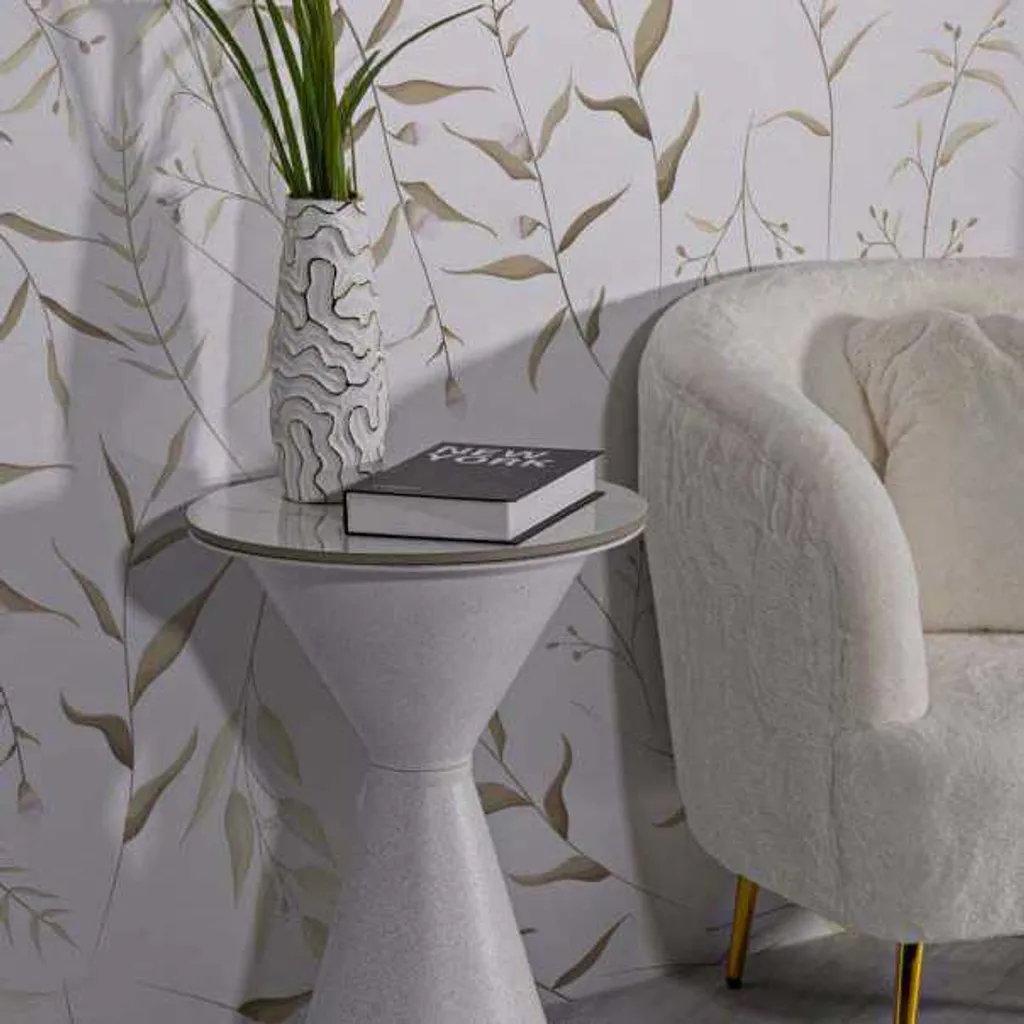 Table d'Appoint Ronde Blanche en Métal Mauro Ferretti Double Surface - 8