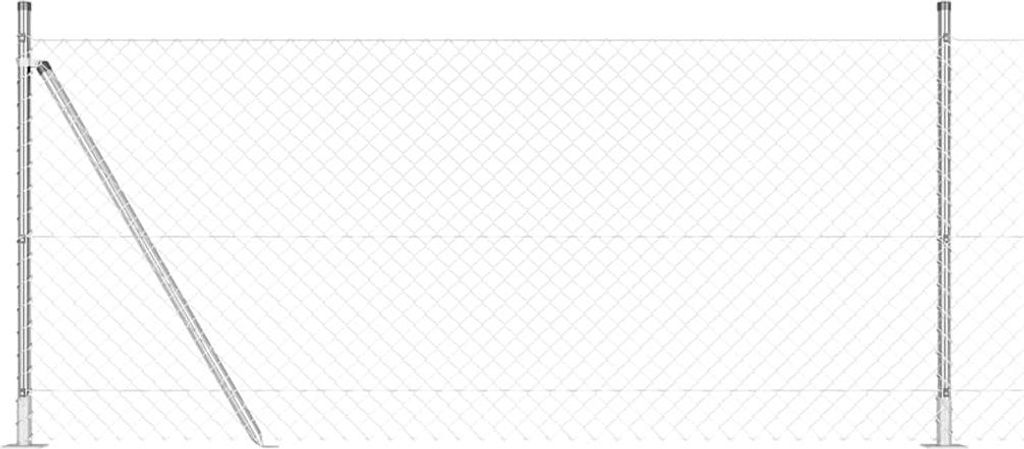 vidaXL Zaunpfosten Silber 10 x 1 m (40 x 40 mm Maschen) Stahl